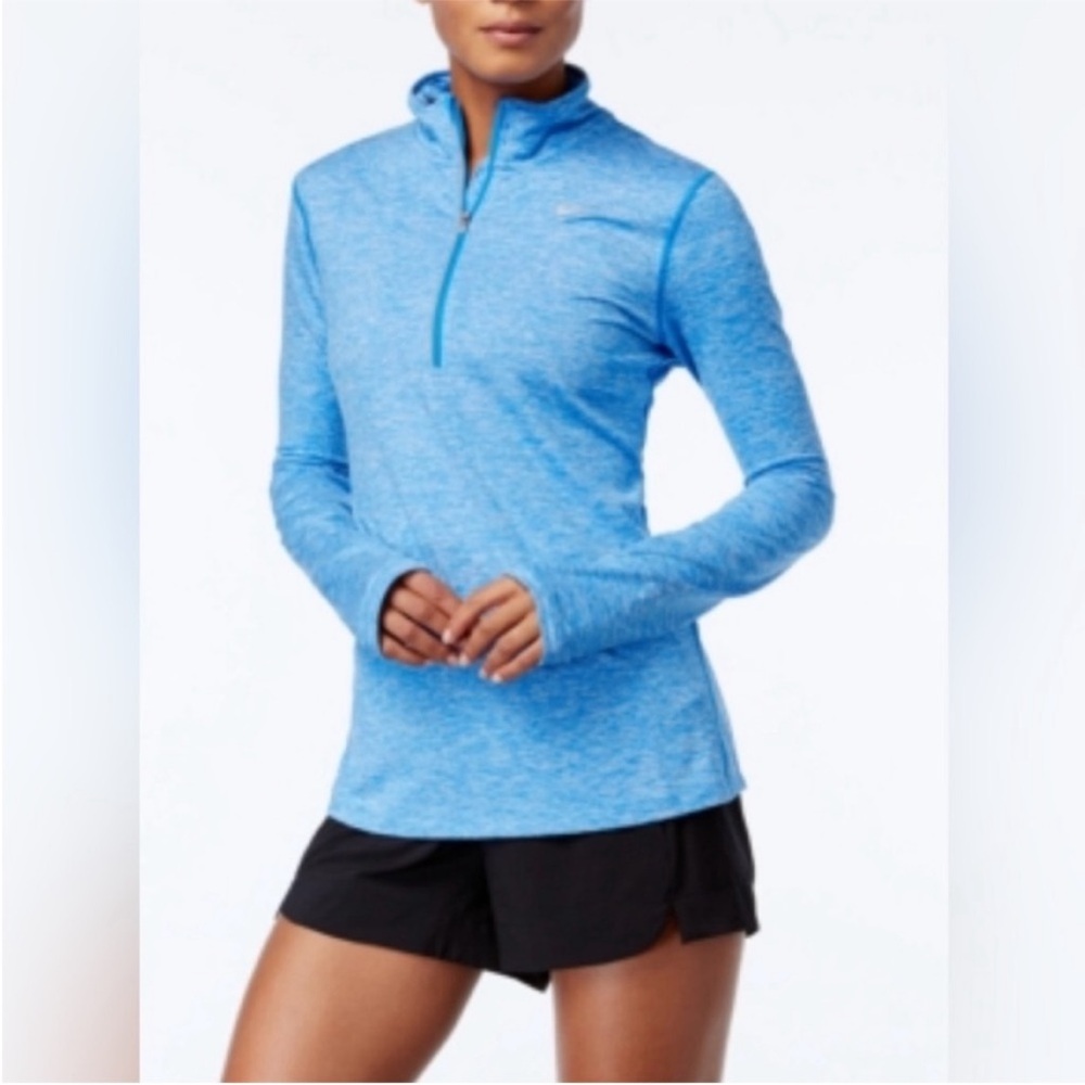 Nike Running Dri Fit Blue Activewear Quarter Zip Size XS